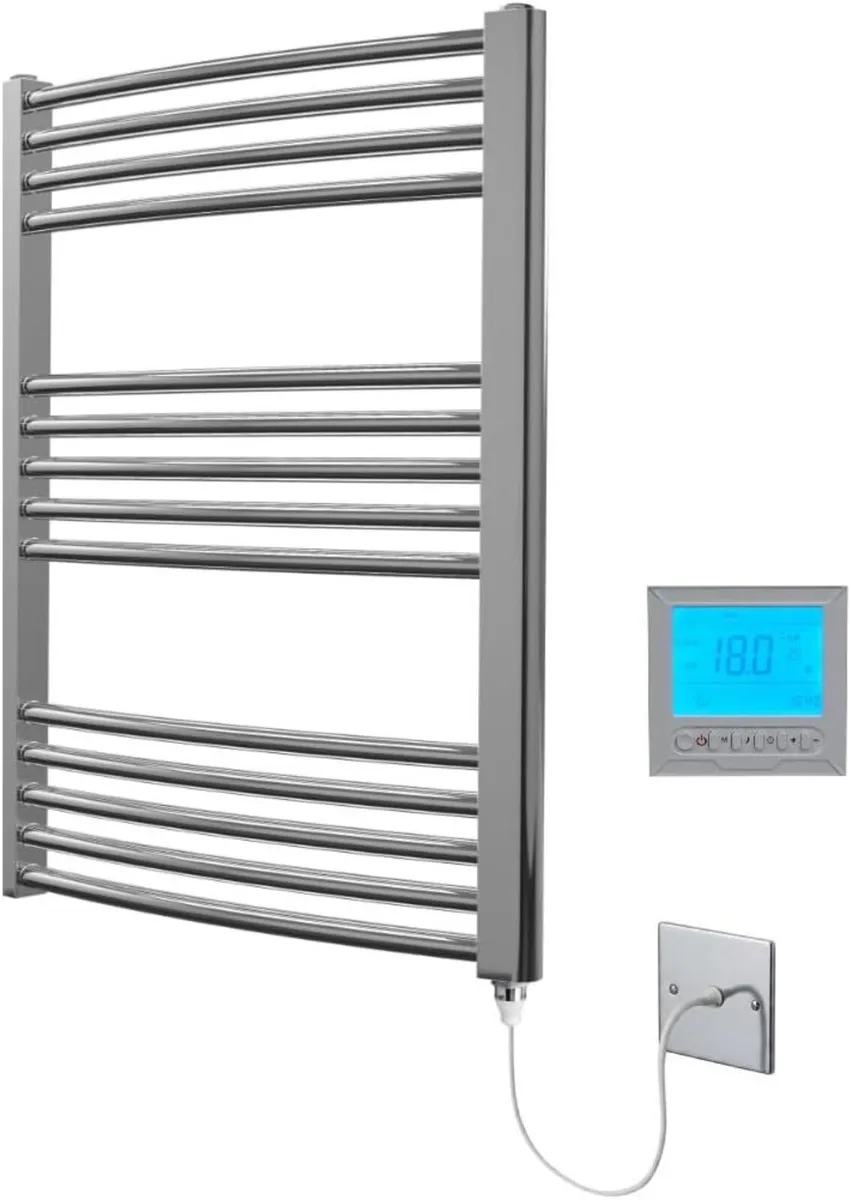 Chrome Electric Heated Towel Rail 600MM - Image 1