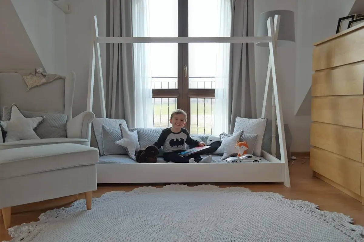 Wooden Bed Scandinavian Style Modern Kids Home - Image 2
