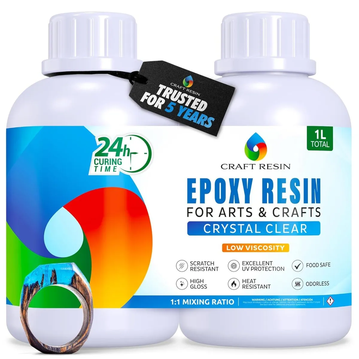 Crystal Clear Epoxy Resin Kit Food Safe UV - Image 1