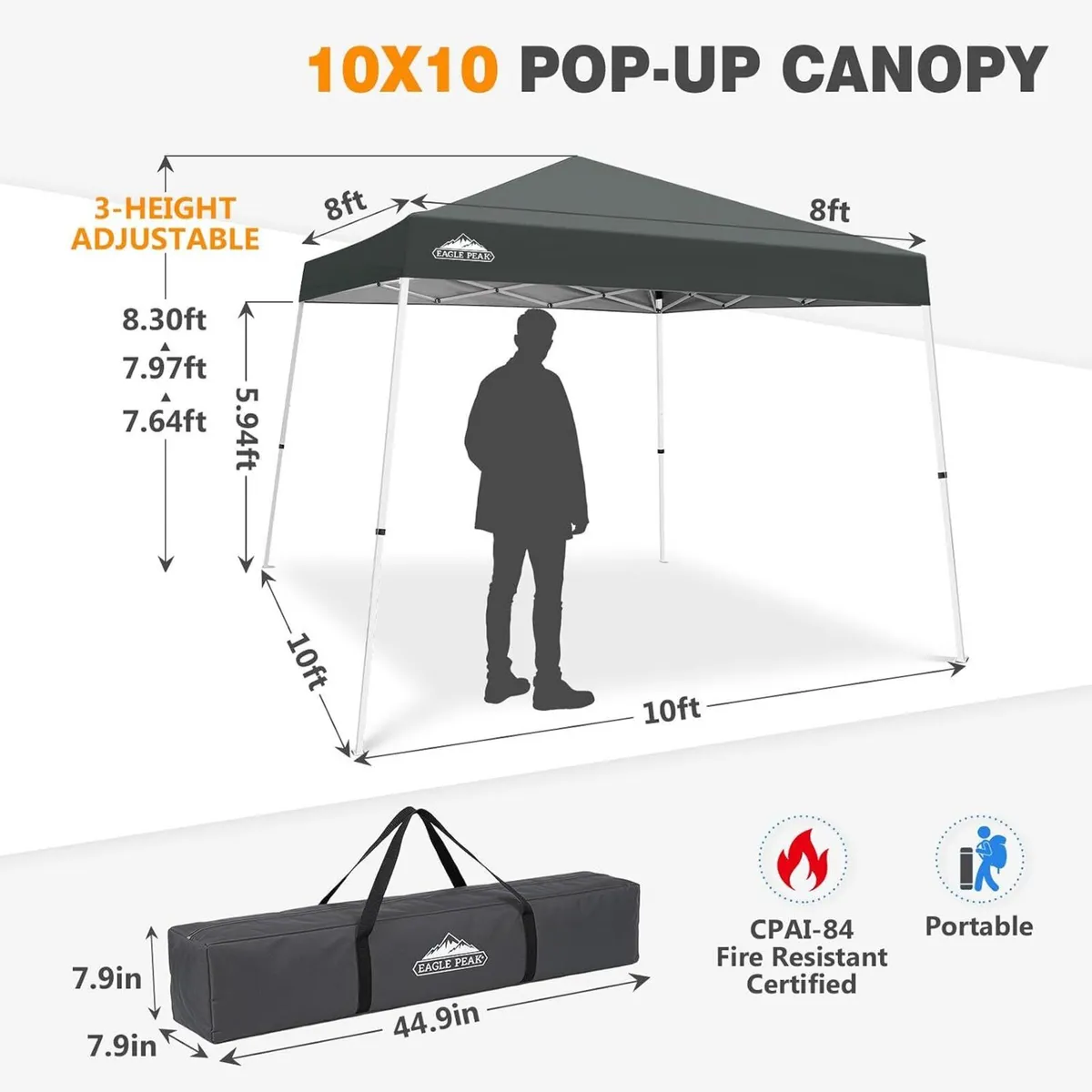 3m X Slant Leg Pop-Up Canopy Tent Instant - Image 3