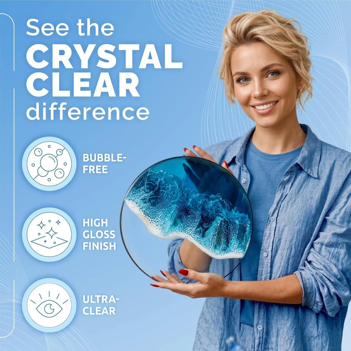 Crystal Clear Epoxy Resin Kit Food Safe UV - Image 2
