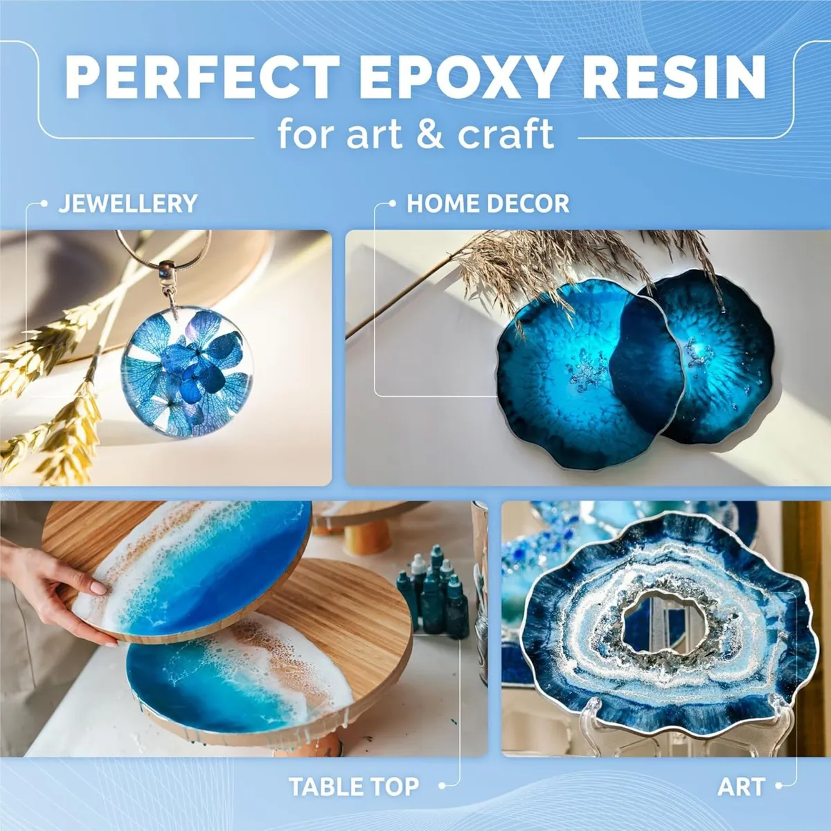 Crystal Clear Epoxy Resin Kit Food Safe UV - Image 3