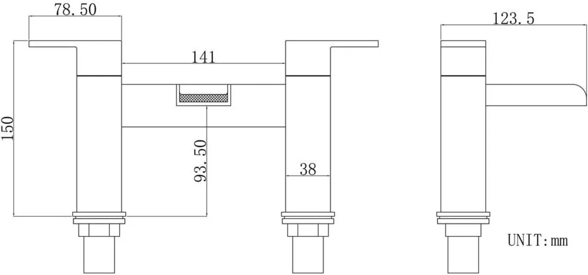 Waterfall Bath Taps Bathroom Filler Mixer Tap - Image 3