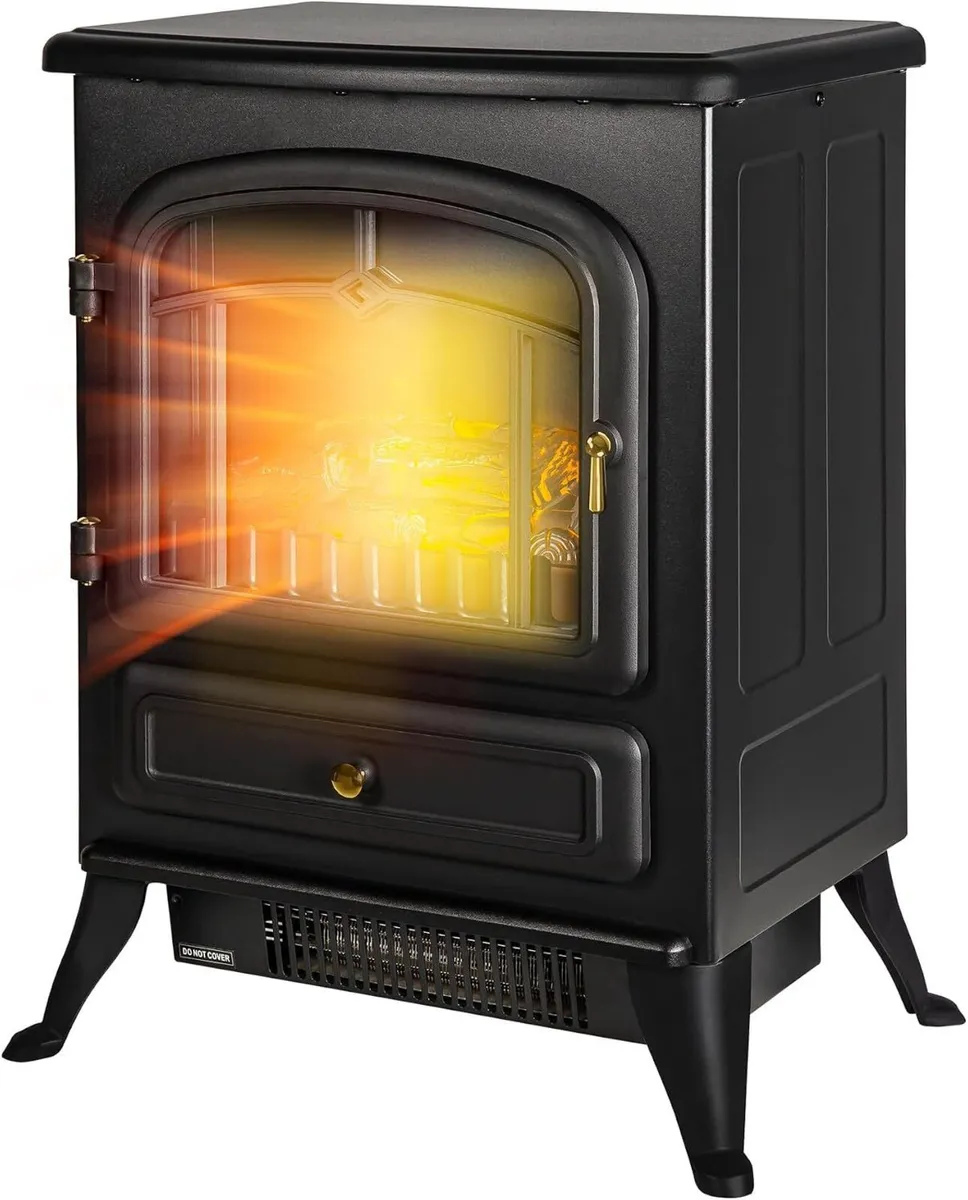 1.85KW Freestanding Electric Stove Fire Heater - Image 1