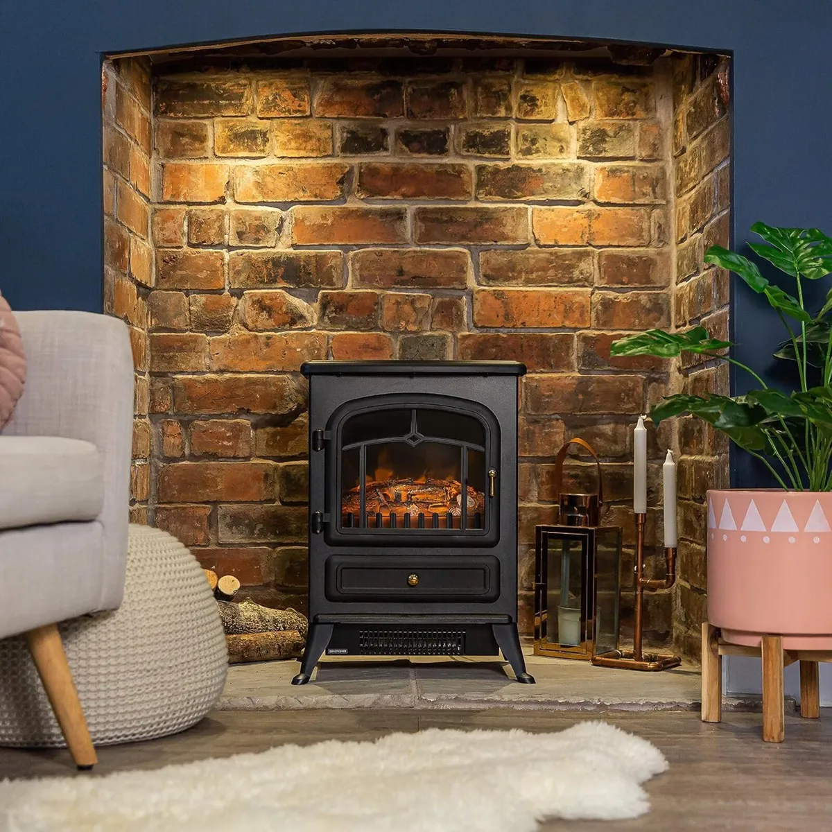 1.85KW Freestanding Electric Stove Fire Heater - Image 4