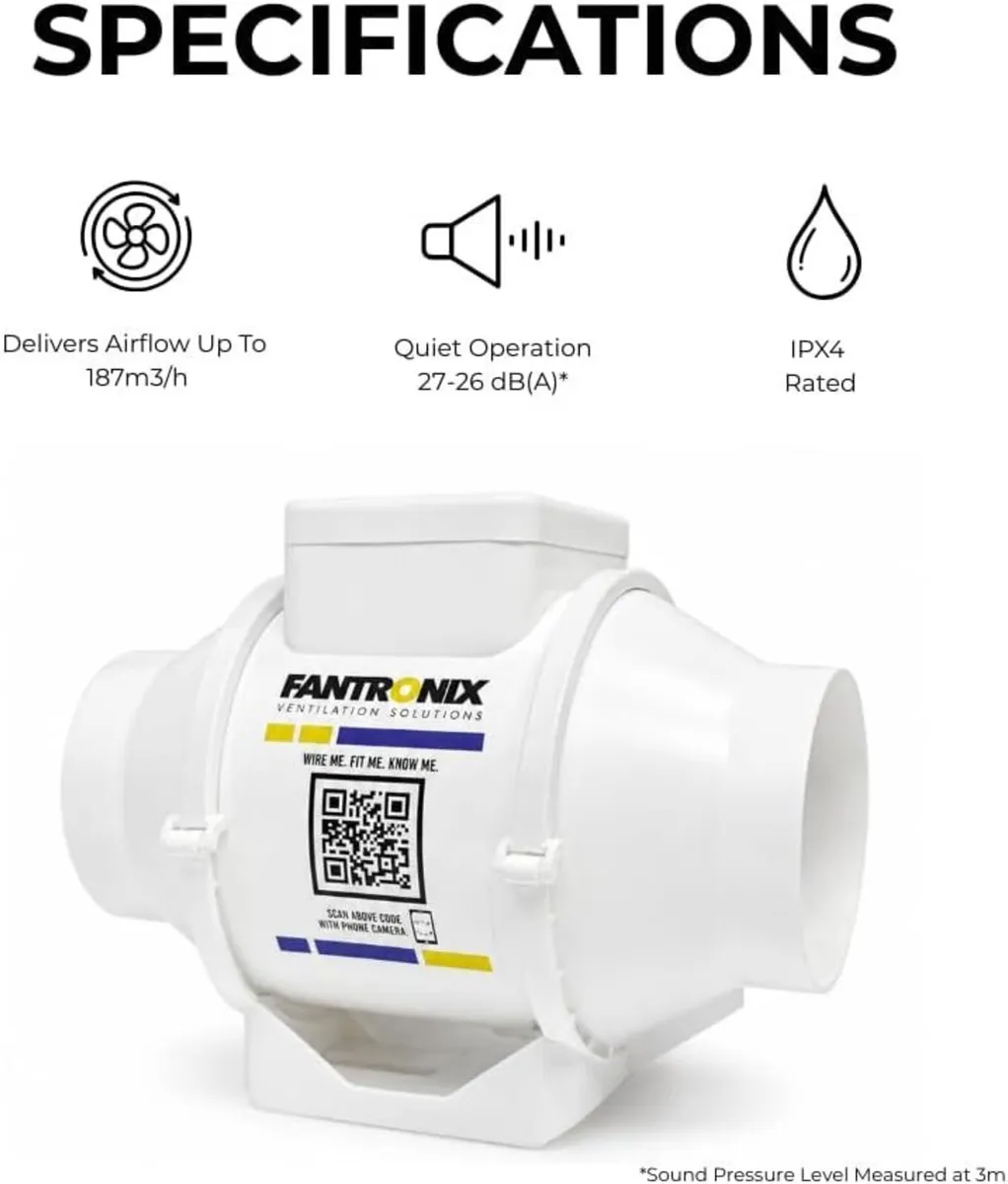 100MM Inline Bathroom Extractor Fan with Timer - Image 2