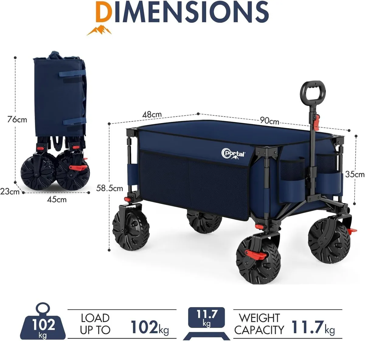 Beach Trolley on Wheels for Sand 200L - Image 3