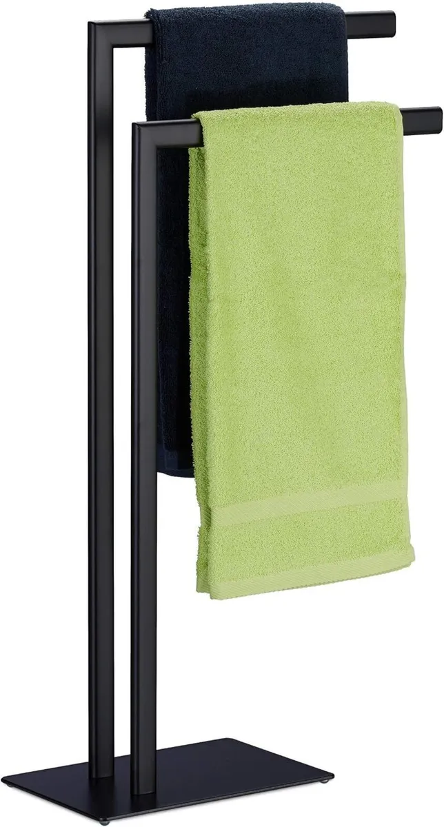 Towel Rack 2 Bars Free Standing for Bathroom - Image 1
