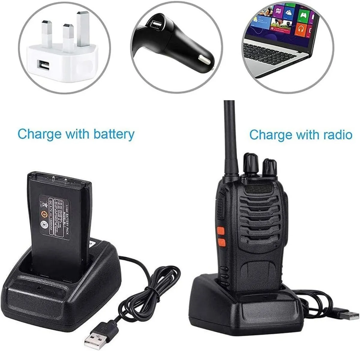 88e Long Range Walkie Talkie USB Rechargeable - Image 4
