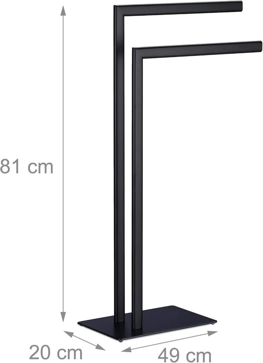 Towel Rack 2 Bars Free Standing for Bathroom - Image 3