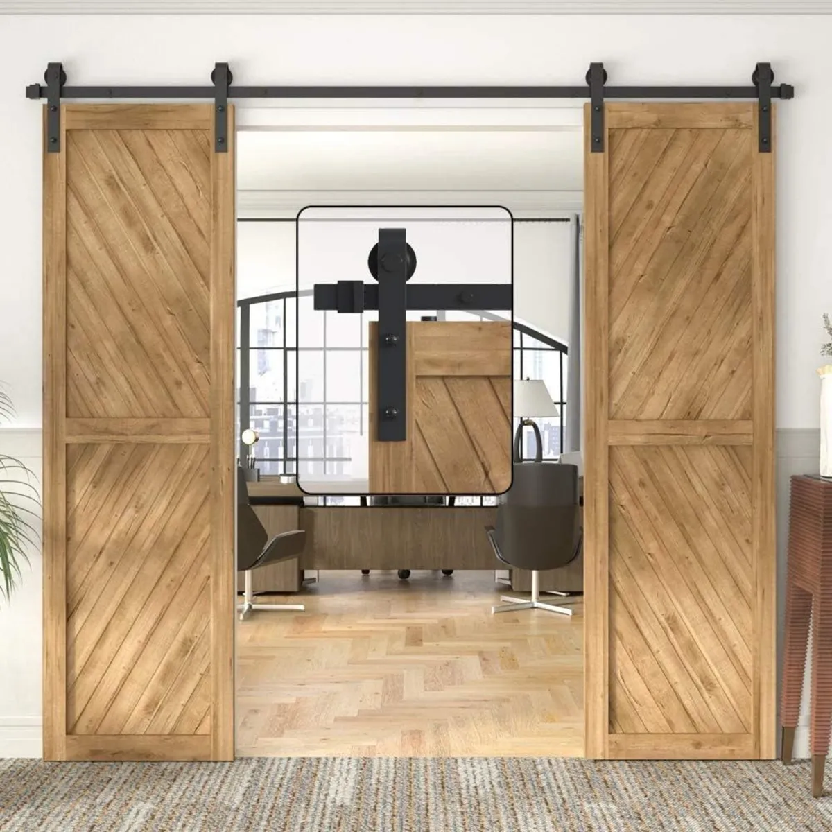 Double Sliding Barn Door Kit 305CM 10FT - Image 1