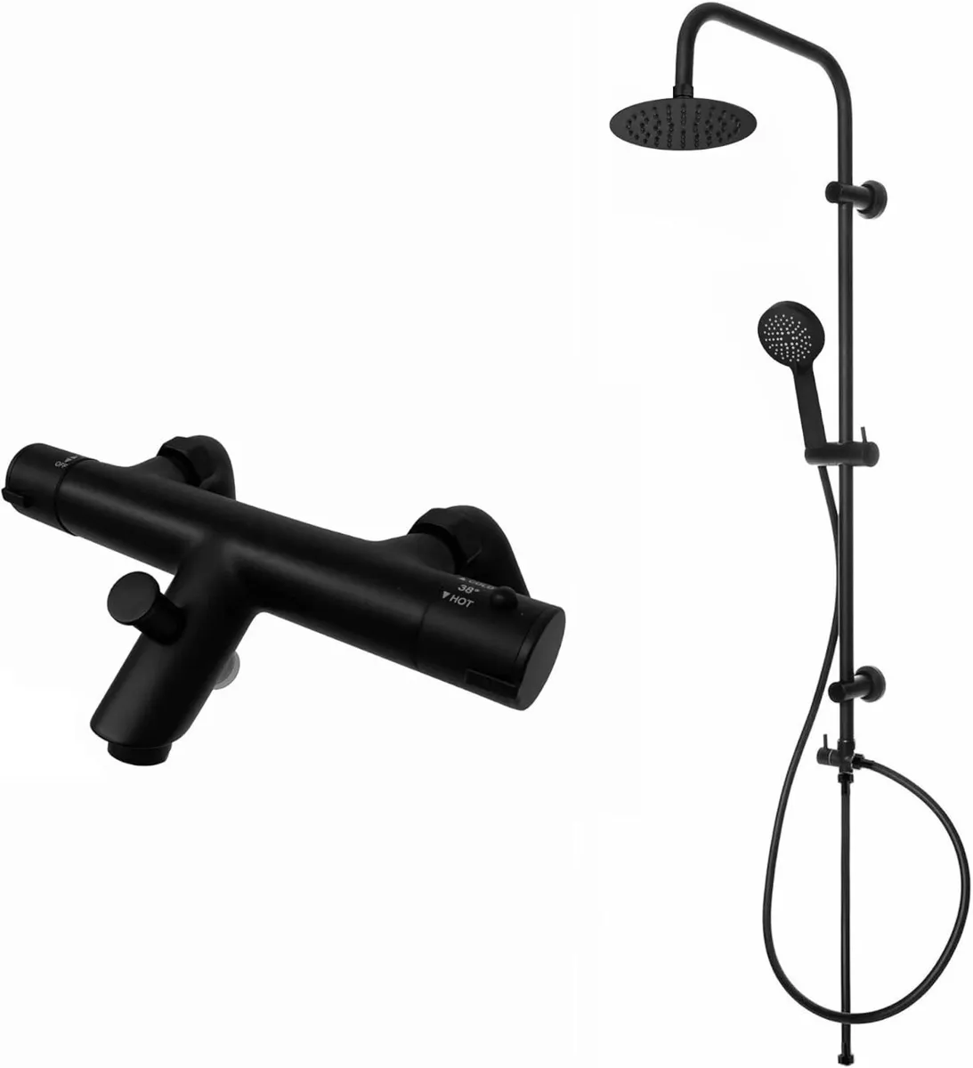Dune Thermostatic Deck Mounted 200MM Rigid Riser - Image 1