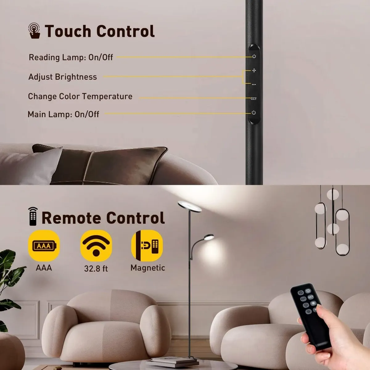 LED Floor Lamp with Reading Mother Father Parent - Image 2