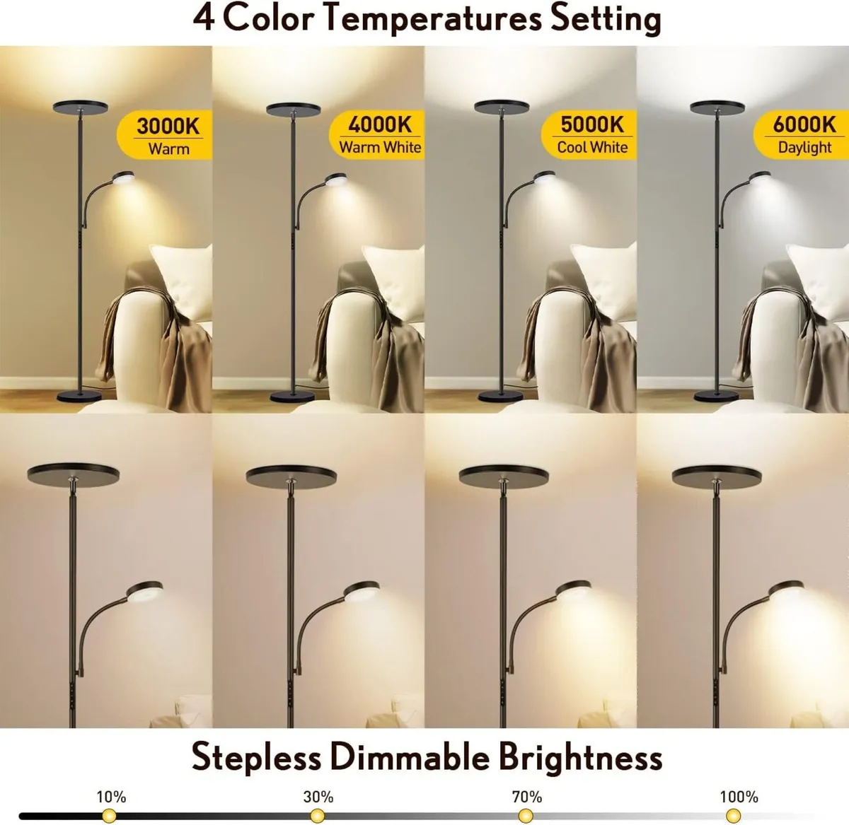 LED Floor Lamp with Reading Mother Father Parent - Image 3