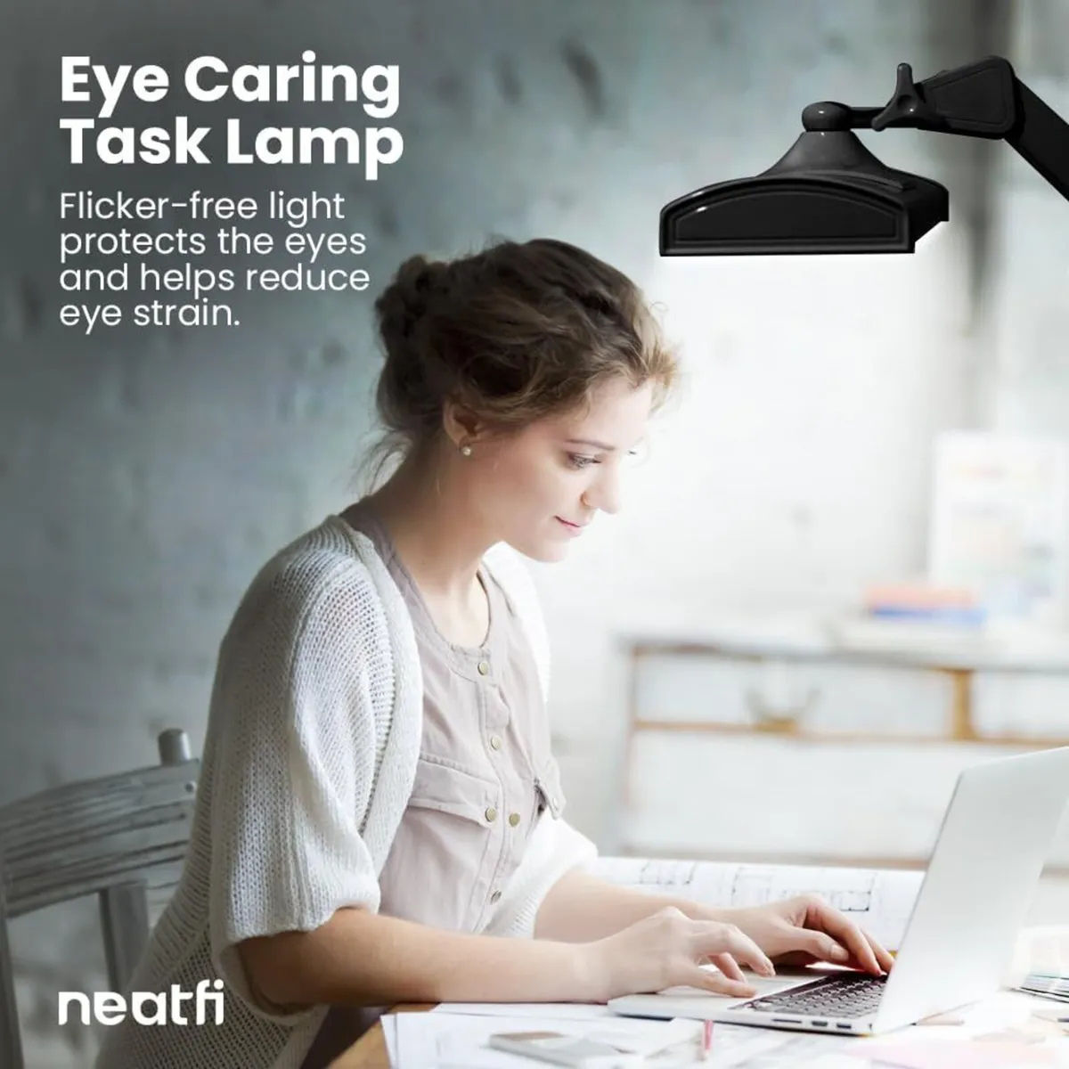 LED Desk Lamp 66CM Wide Metal Shade Shadow-Free - Image 1