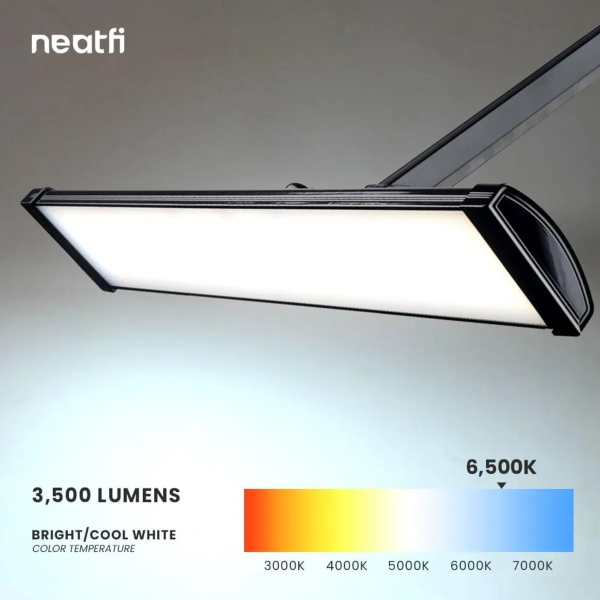 LED Desk Lamp 66CM Wide Metal Shade Shadow-Free - Image 3