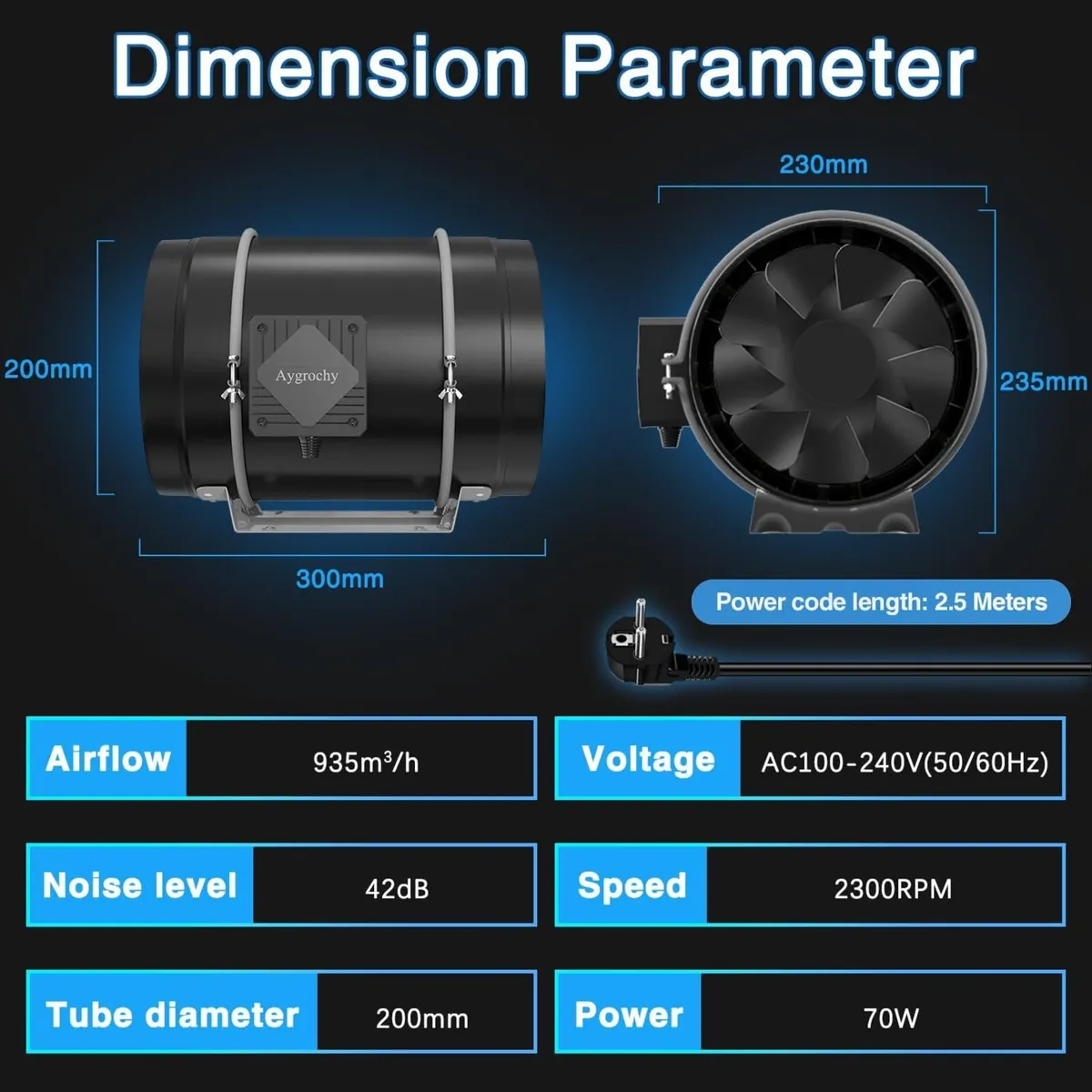 Quiet 8” Inline Duct Fan with 0-100% Variable - Image 4