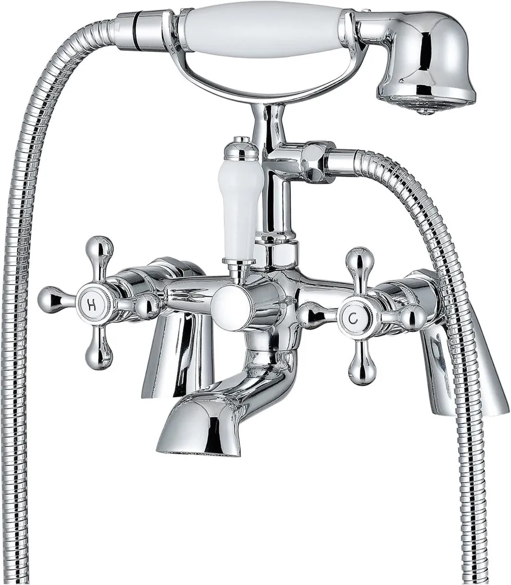 Beaumont Traditional Bath Shower Mixer Tap Chrome - Image 1