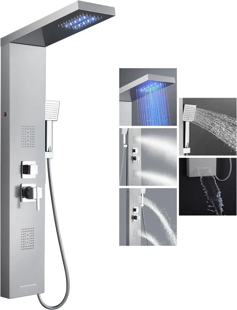 6 in 1 LED Shower Tower Panel - Image 1