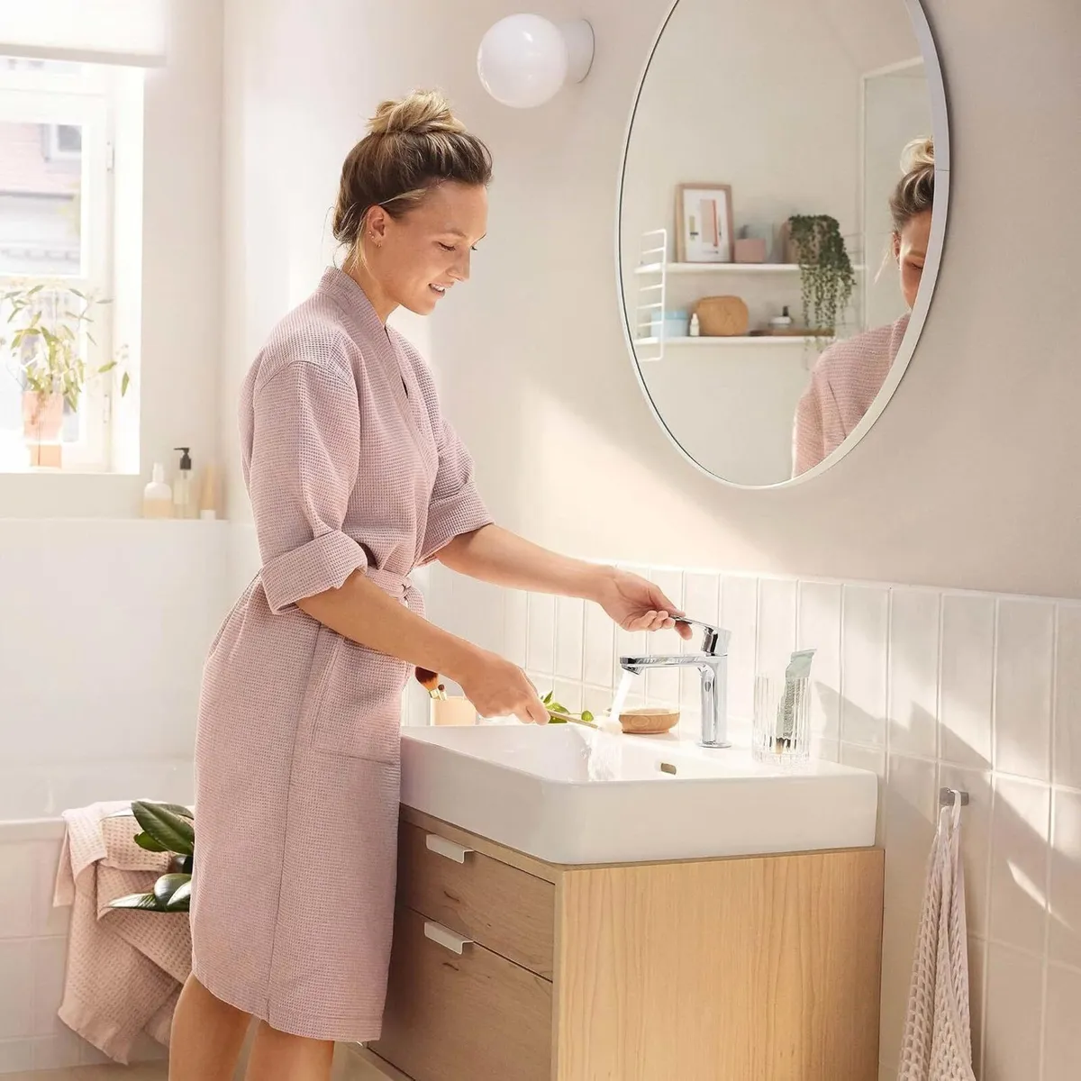 Rebris S Basin Mixer Tap 80 Energy-Saving Without - Image 2