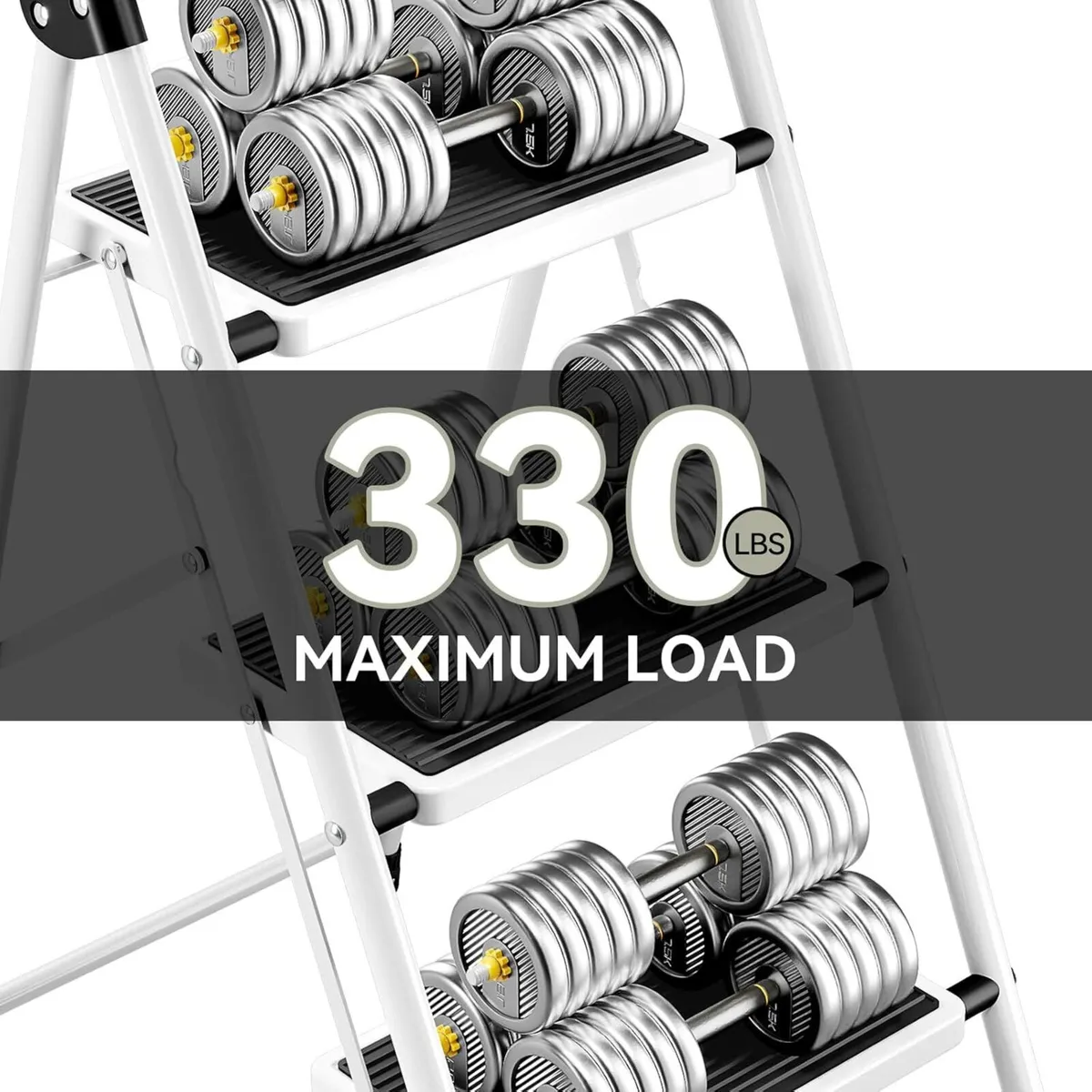 3 Step Folding Ladder with Non-Slip Wide Pedal - Image 3
