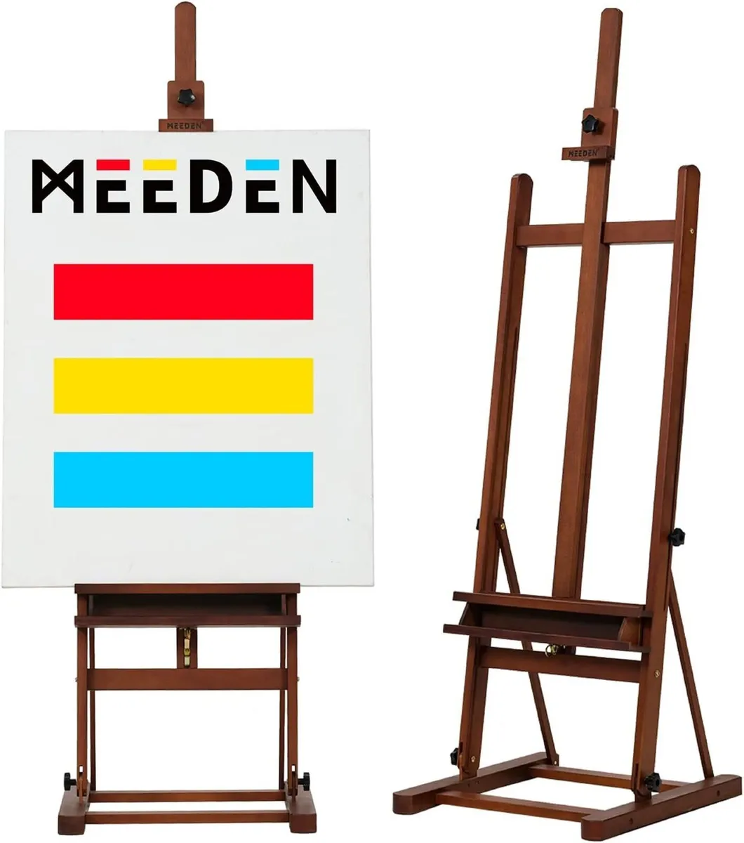 Studio Wood H-Frame Easel: Art Easel with Storage - Image 1