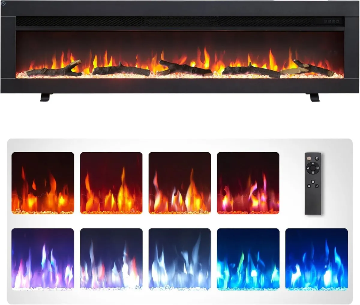 50" Wall Mounted Electric Fireplace Dilton - Image 1