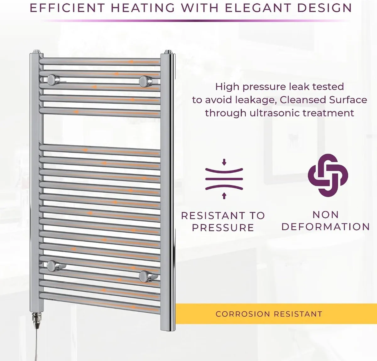 Chrome Electric Towel Radiator Warmer Rail - Image 2