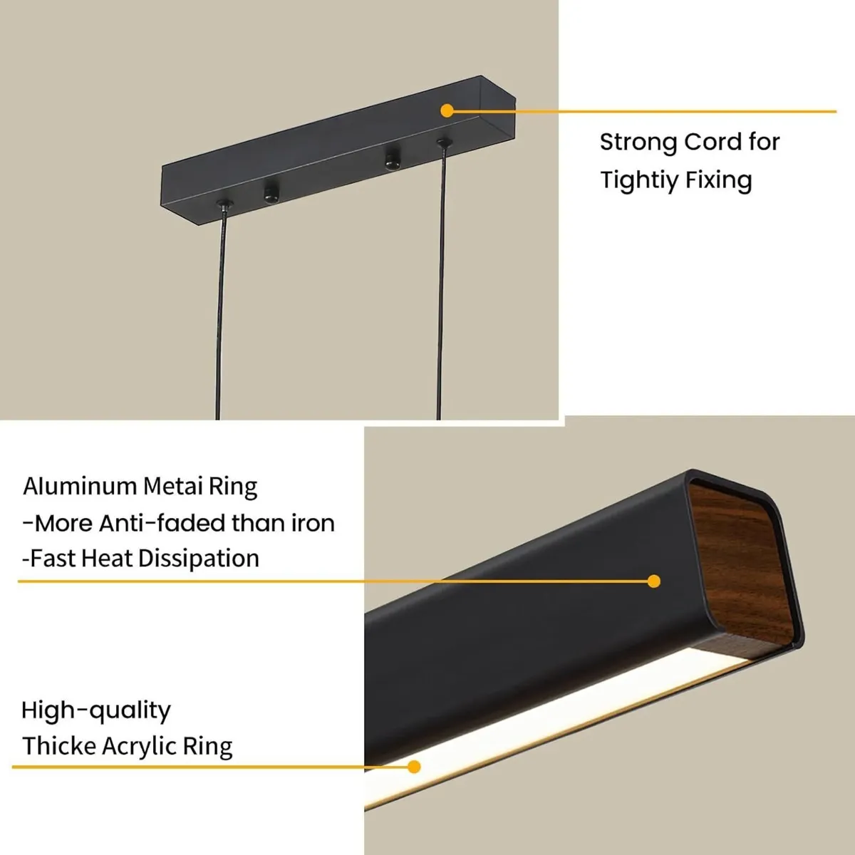 Modern Linear LED Pendant Light Kitchen Over - Image 3