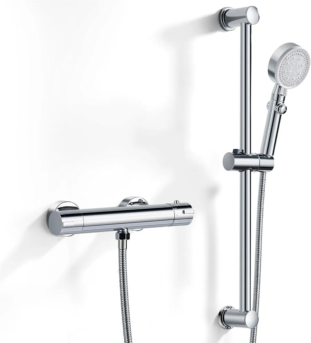 Thermostatic Shower Mixer Set Adjustable Riser - Image 1