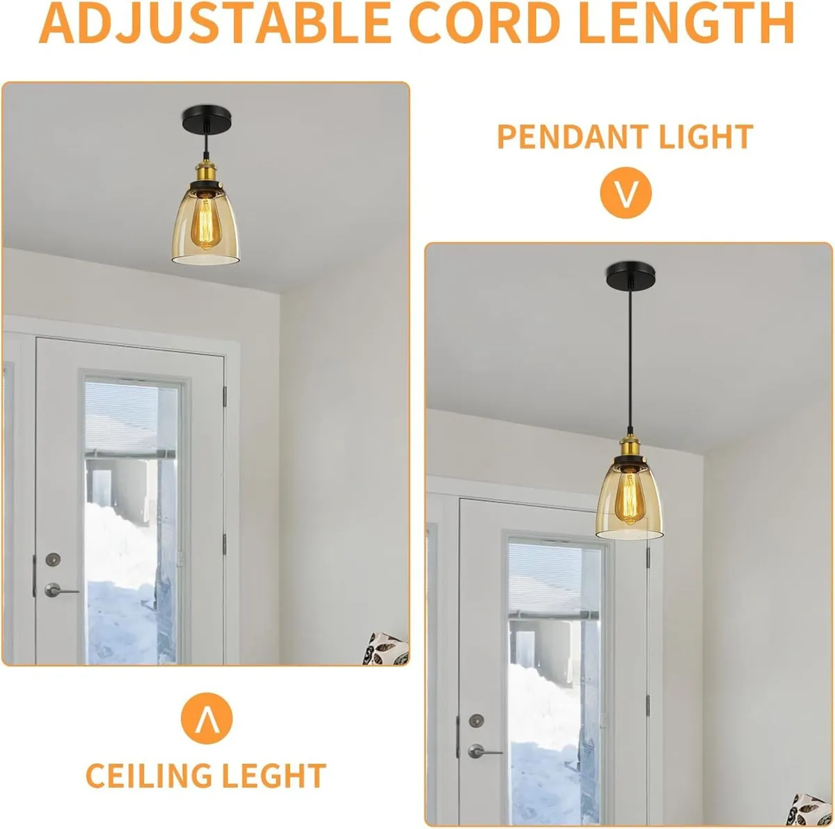 3-Light Glass Pendant Lights Modern Light - Image 3