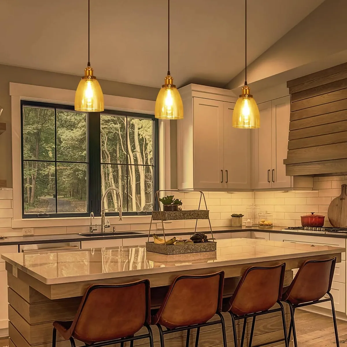 3-Light Glass Pendant Lights Modern Light - Image 2