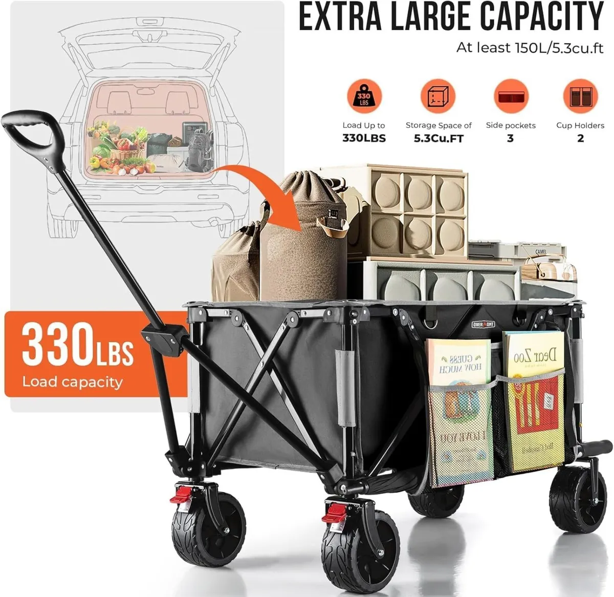 150KG Festival Camping Trolley on Wheels - Image 4
