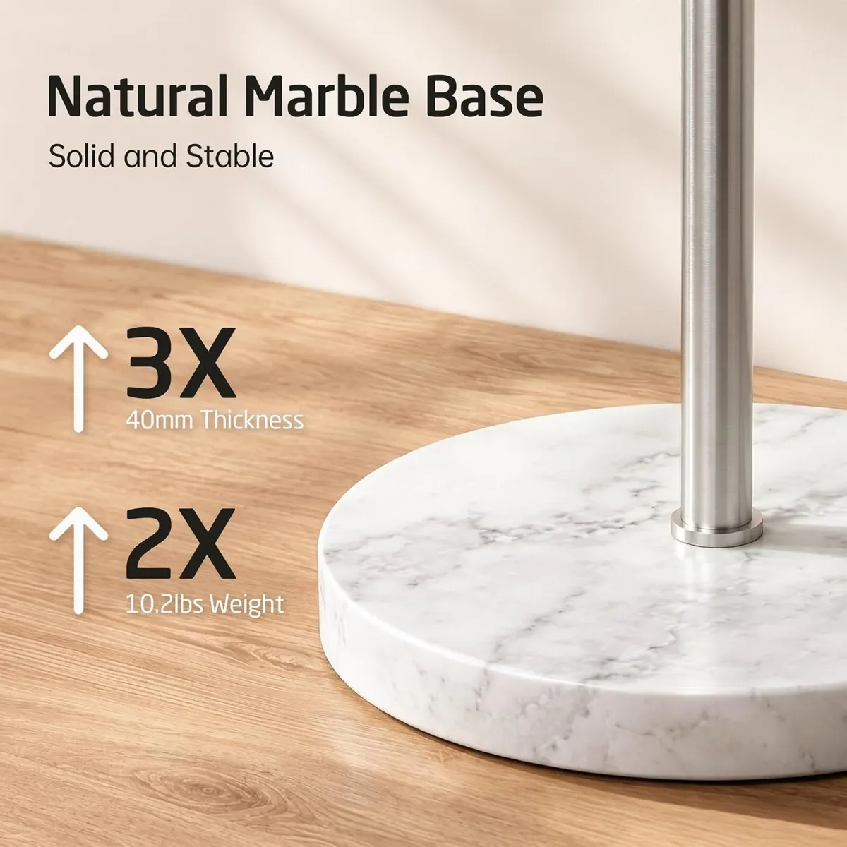 Bathroom Towel Rail Free Standing Holder 4 Swivel - Image 4