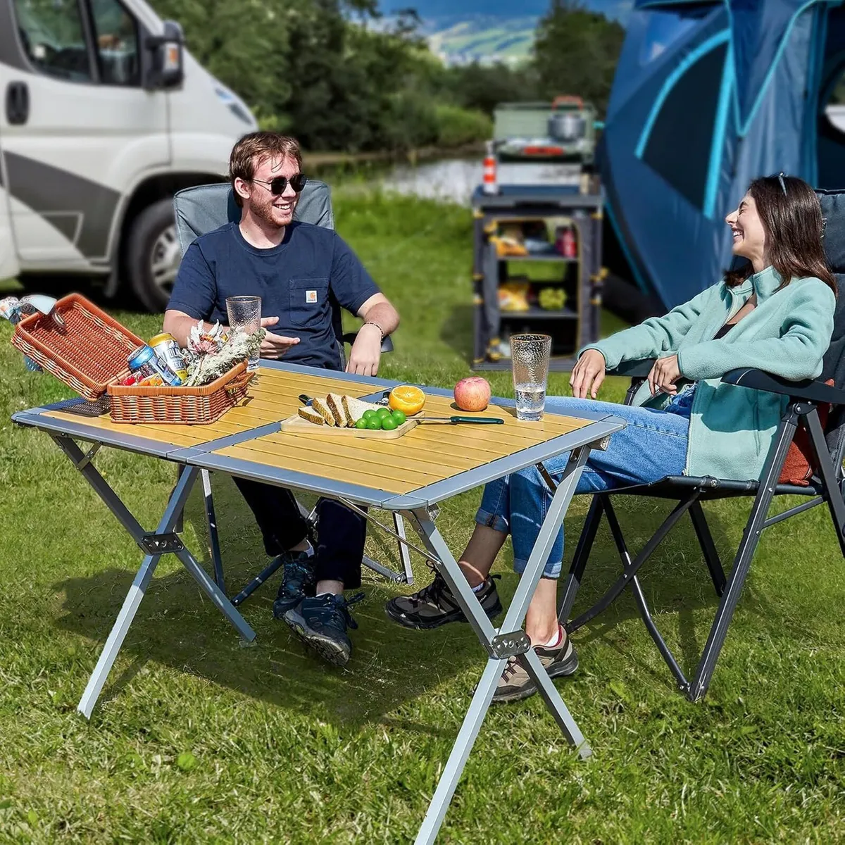 Camping Table That Fold Up Aluminium Roll 110x70CM - Image 2