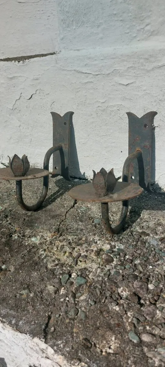 Hand forged candle holders - Image 1