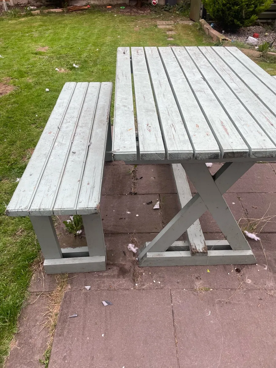 Picnic table and bench - Image 3