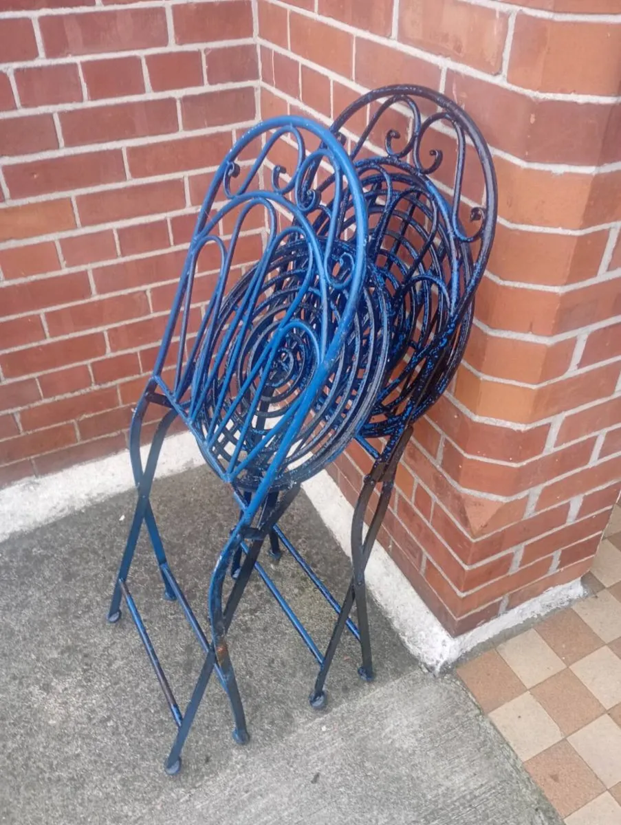 2  Folding Iron Outdoor Chair - Image 2