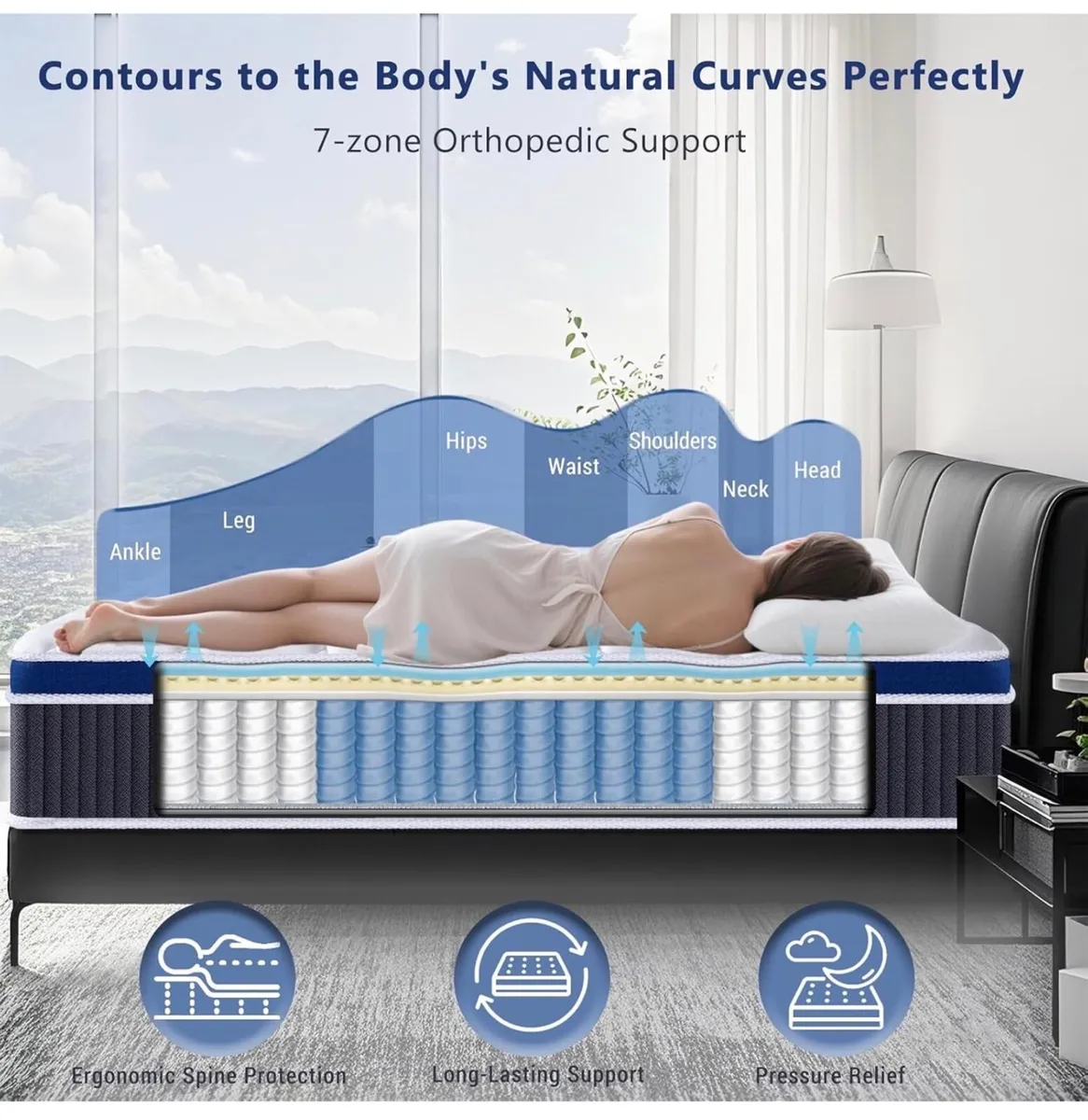 King Size Mattress, Gel Memory Foam King Mattresse - Image 4