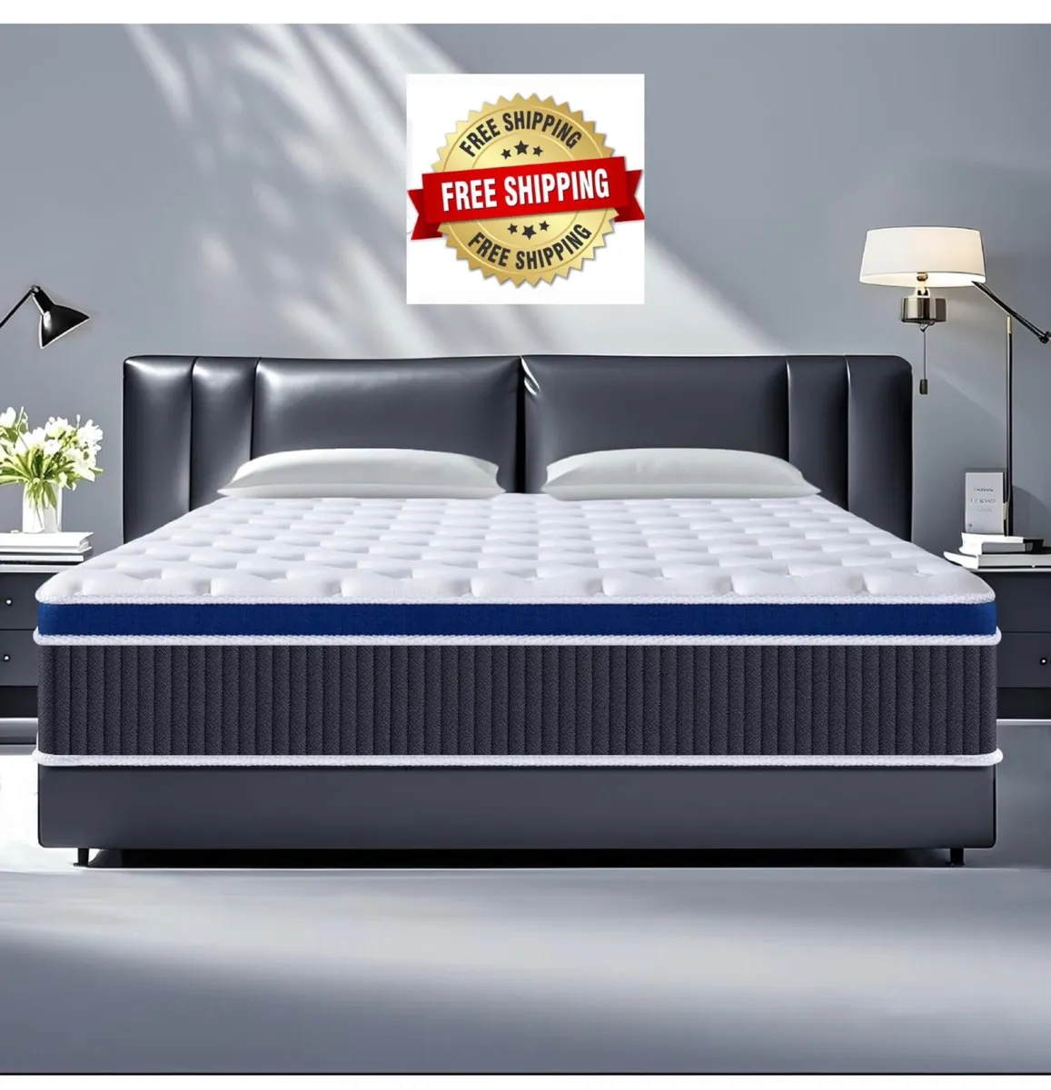 King Size Mattress, Gel Memory Foam King Mattresse - Image 1
