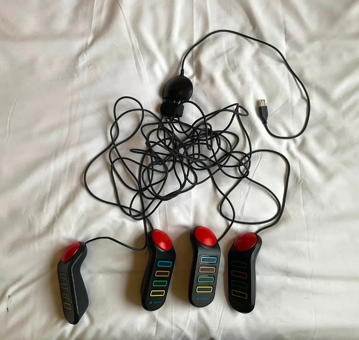 4x Official Sony Buzz Quiz Buzzers PS2 Controllers - Image 1
