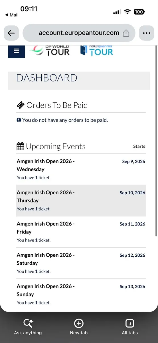 Amgen Irish Open Doonbeg – 5 Day General Admission - Image 1