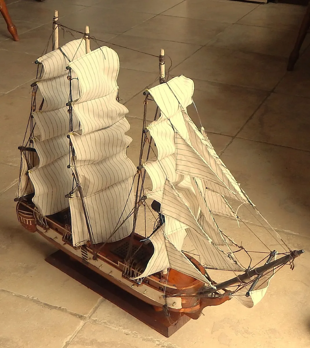 Vintage Wooden Ships Model of USS Constitution - Image 2