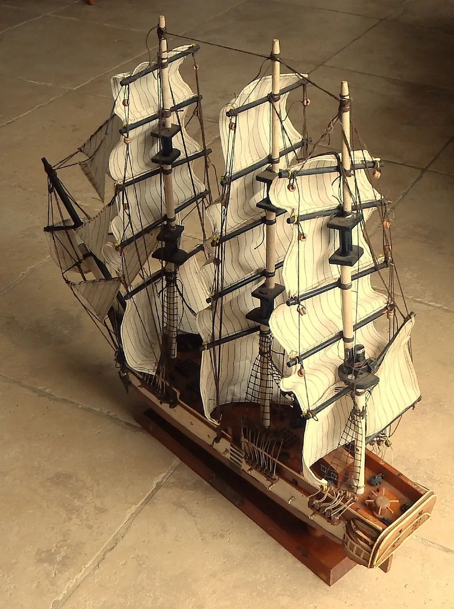 Vintage Wooden Ships Model of USS Constitution - Image 3