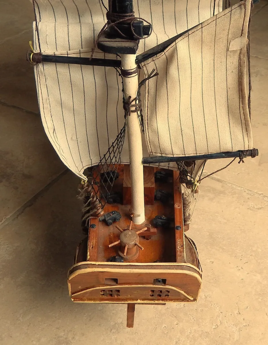 Vintage Wooden Ships Model of USS Constitution - Image 4