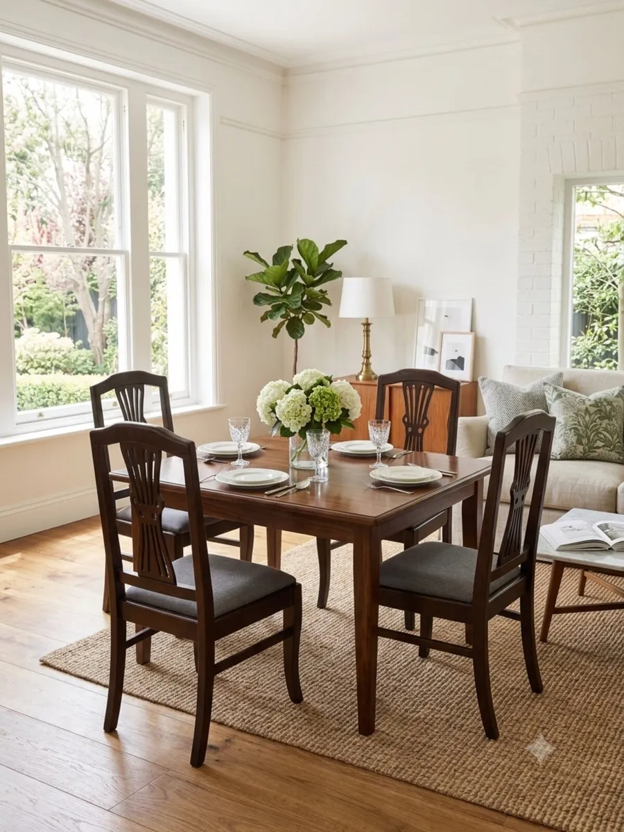 4 solid wood chairs - Image 1