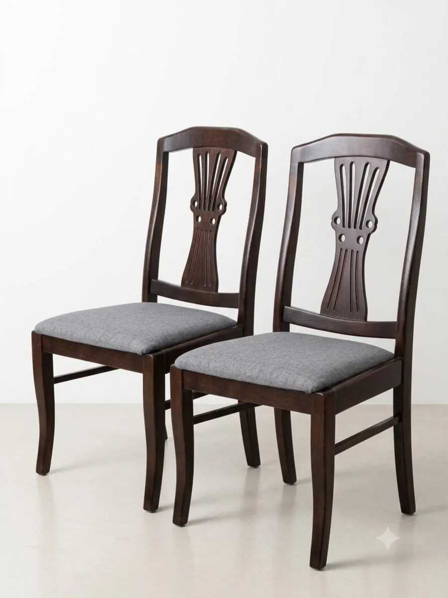 4 solid wood chairs - Image 2