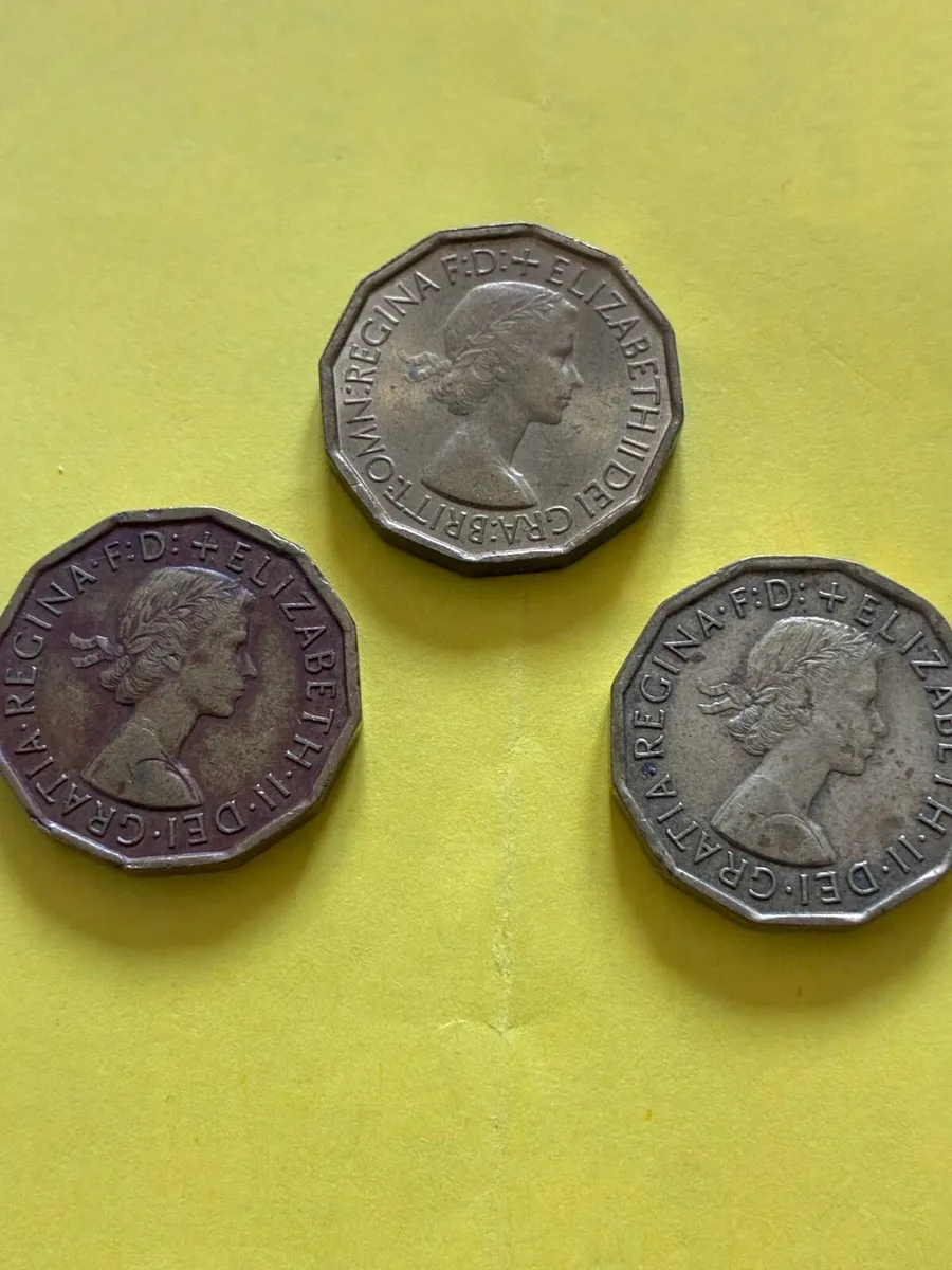 UK Three Pence Coins - Image 1