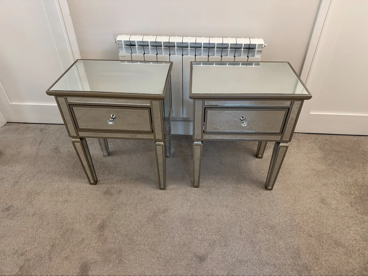 Mirrored Bedside Lockers - Image 1