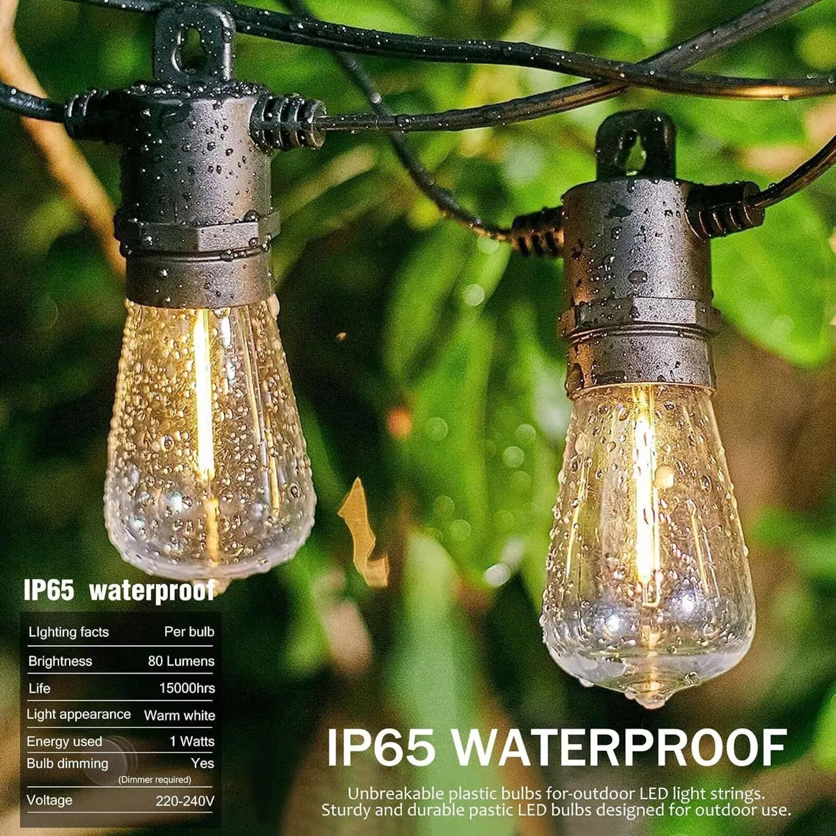 Lights Outdoor 40m Mains with 43 LED 2700K - Image 4